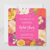 Garden Floral Pink Brautparty Einladung (Vorderseite)