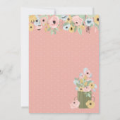 Garden Floral Pink | Yellow Bouquet Sweet 16 Party Einladung (Rückseite)