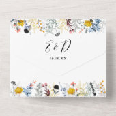 Garden Floral QR Code Hört Script Hochzeit All In One Einladung (Rückseite)