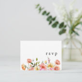 Garden Floral QR Code Wedding RSVP Card Begleitkarte (Stehend Vorderseite)
