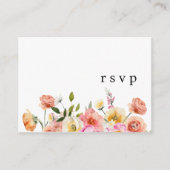 Garden Floral QR Code Wedding RSVP Card Begleitkarte (Vorderseite)