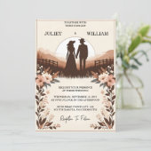 Garden Floral Spring Wood Boho Rustikale Hochzeit Einladung (Stehend Vorderseite)