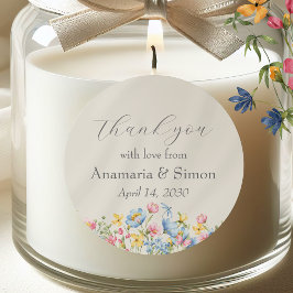 Garden Floral Verlobung Gefallen Vielen Dank Runder Aufkleber