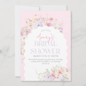 Garden Floral Wavy Wildblume Modernes Brautparty Einladung (Vorderseite)