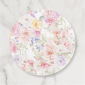 Garden Floral Wavy Wildblume Modernes Brautparty Geschenkanhänger (Rückseite)