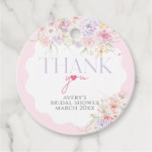 Garden Floral Wavy Wildblume Modernes Brautparty Geschenkanhänger (Vorderseite)