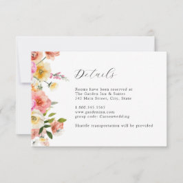 Garden Floral Wedding Details Card Einladung