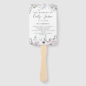 Garden Floral Wedding Program Hand Fans Fächer (Vorderseite)
