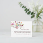 Garden Floral Wedding QR Code Details  Begleitkarte (Stehend Vorderseite)