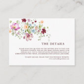 Garden Floral Wedding QR Code Details  Begleitkarte (Vorderseite)