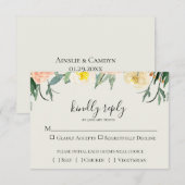 Garden Floral Wedding RSVP Card Karte (Vorne/Hinten)