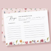 Garden Floral Wildblume Brautparty Rezept Begleitkarte
