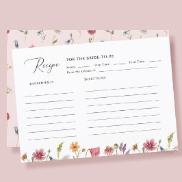 Garden Floral Wildblume Brautparty Rezept Begleitkarte
