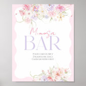 Garden Floral Wildblume Modern Mimosa Bar Poster (Vorne)