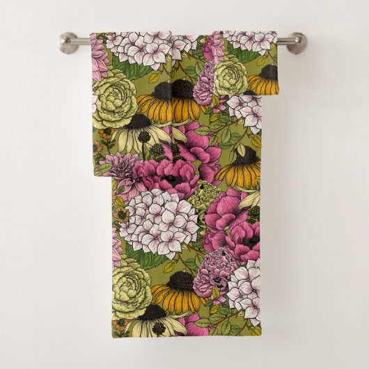 Garden florals 2 badhandtuch set (Insitu)