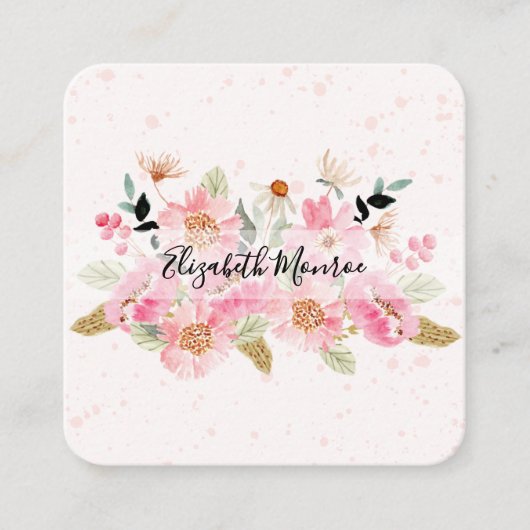 Garden Flowers Hair Stylist Salon Makeup Terminkarte (Vorderseite)