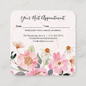 Garden Flowers Hair Stylist Salon Makeup Terminkarte (Rückseite)