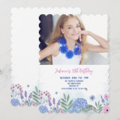 Garden Flowers Photo Invitation Einladung (Vorne/Hinten)