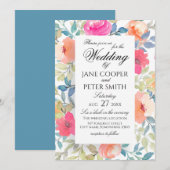 Garden flowers watercolours Wedding Invitation Einladung (Vorne/Hinten)