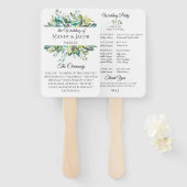 Garden Foliage Bouquet Wedding Program Fans Fächer (Vorne und Hinten)