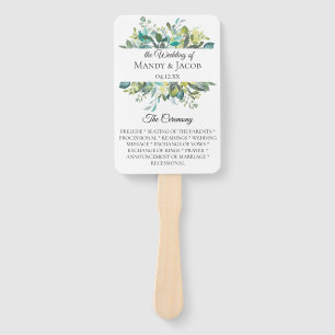 Garden Foliage Bouquet Wedding Program Fans Fächer