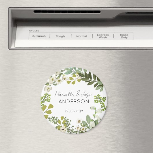 Garden Foliage Green Wreath Wedding Party Magnet (In Situ (Geschirrspüler))