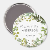 Garden Foliage Green Wreath Wedding Party Magnet (Vorderseite/Rückseite)