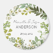 Garden Foliage Green Wreath Wedding Party Magnet (Vorne)
