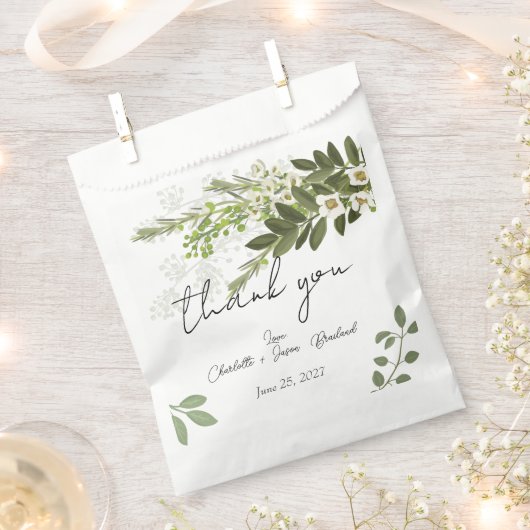 Garden Foliage Grüne Reben Hochzeit Vielen Dank Geschenktütchen (Ausgeschnitten)