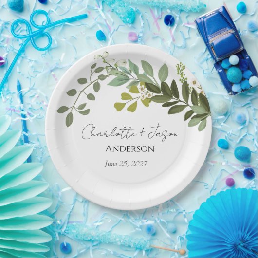 Garden Foliage Grüne Reben Hochzeitsfeier Pappteller (Party)