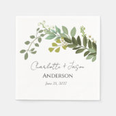 Garden Foliage Grüne Reben Hochzeitsfeier Serviette (Vorderseite)