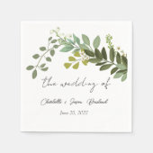 Garden Foliage Grüne Reben Hochzeitsfeier Serviette (Vorderseite)