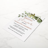 Garden Foliage Grüne Weinreben Brautparty Gold Folieneinladung (Gedreht)
