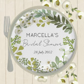 Garden Foliage Grünes Brautparty Pappteller