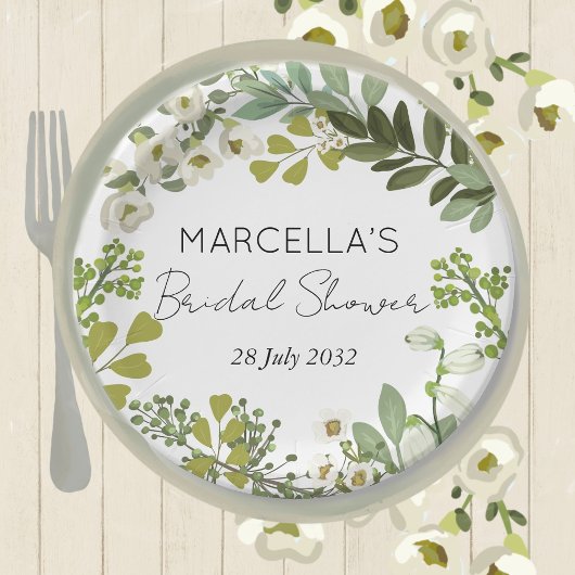 Garden Foliage Grünes Brautparty Pappteller