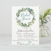 Garden Foliage Wreath Bridal Dusche Einladung (Stehend Vorderseite)