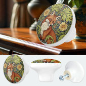 Garden Fox William Morris Floral Art Nouveau Keramikknauf