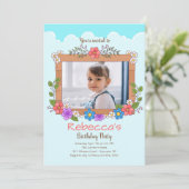 Garden Frame Foto Geburtstagseinladung Einladung (Stehend Vorderseite)