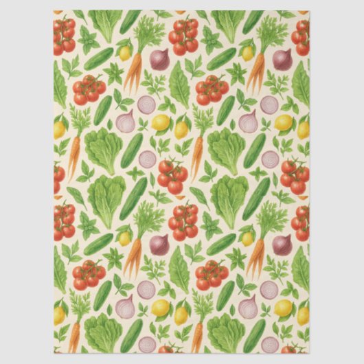 Garden-Fresh Veggies Tissue — Medium | Cream Seidenpapier (Vorderseite)