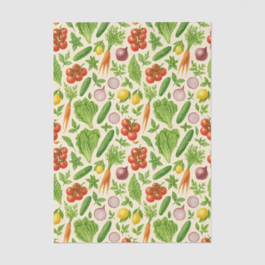 Garden-Fresh Veggies Tissue — Medium | Cream Seidenpapier (Vorderseite)