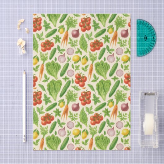Garden-Fresh Veggies Tissue — Medium | Cream Seidenpapier (Handwerk)