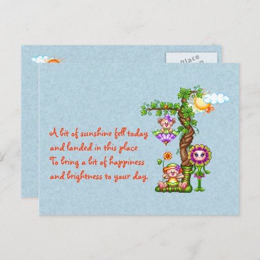 Garden Friends Pixel Art Postkarte (Vorne/Hinten)