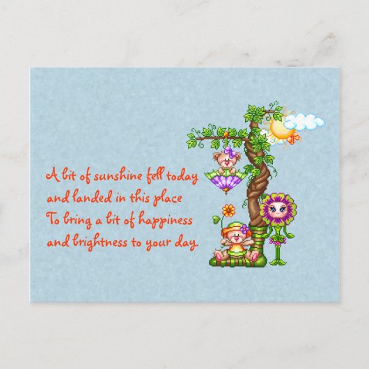 Garden Friends Pixel Art Postkarte (Vorderseite)