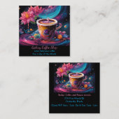 Garden Galaxy Coffee Quadratische Visitenkarte (Vorne/Hinten)