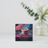 Garden Galaxy Coffee Quadratische Visitenkarte (Stehend Vorderseite)