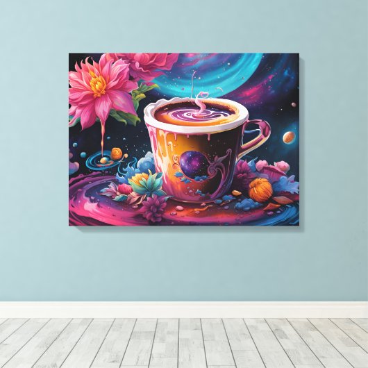Garden Galaxy Kaffee Leinwanddruck (Insitu (Holzboden))