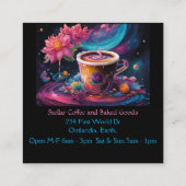 Garden Galaxy Kaffee Quadratische Visitenkarte (Rückseite)