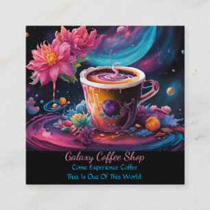 Garden Galaxy Kaffee Quadratische Visitenkarte
