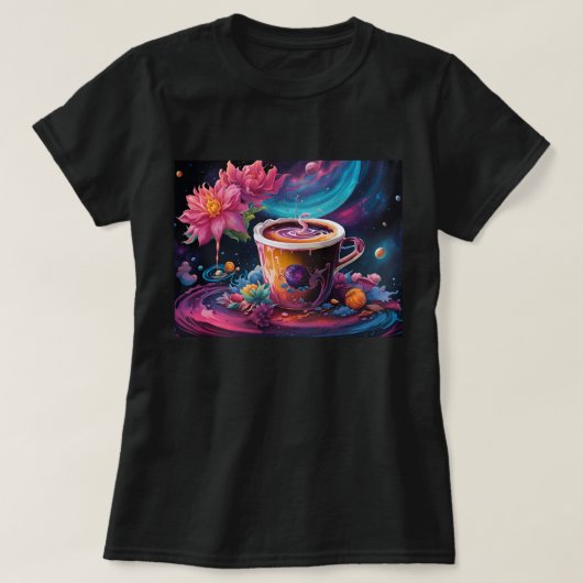 Garden Galaxy Kaffee T-Shirt (Design vorne)