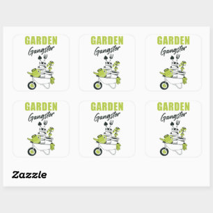Garden Gangster - Funny Niedlich Gardener & Pflanz Quadratischer Aufkleber